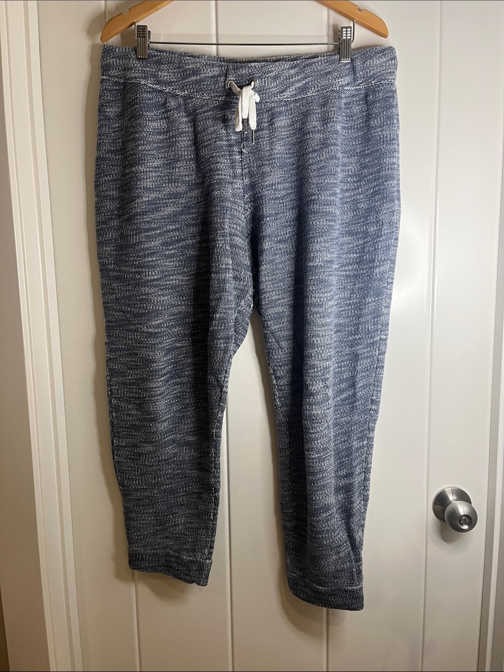 Joe Fresh Heathered Blue Knit Jogger Pants with Drawstring